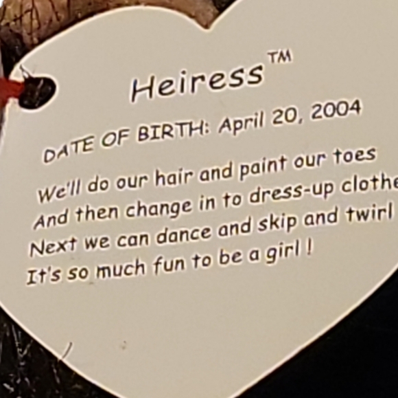 Vtg 2004 Ty Beanie Babies Heiress Black Cat Plush Stuffed Animal Pink Bow Tag - Picture 9 of 12